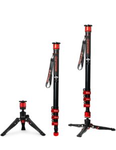 ifootage cobra 3 a180f monopod for cameras, 71" aluminum professional video monopod with tripod base, max load 10kg