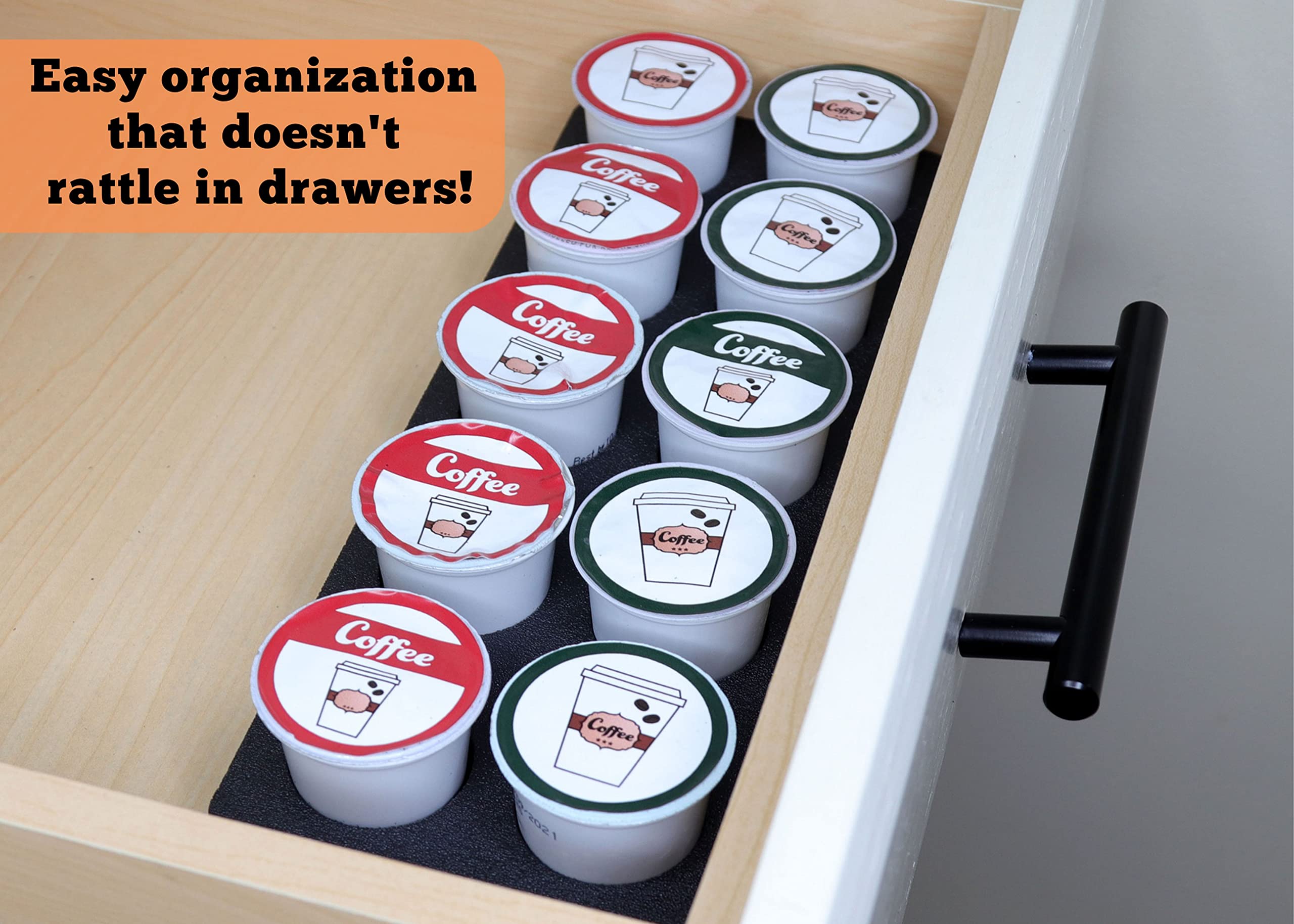 Polar Whale 2 Coffee Pod Storage Organizers Tray Drawer Insert for Kitchen Home Office Waterproof 4.5 X 11.75 Inches Holds 10 Compatible with Keurig K-Cup Made In The USA