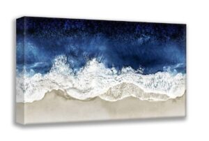 artdirect olsen, maggie 40x28 gallery wrapped canvas museum art titled: indigo waves from above ii