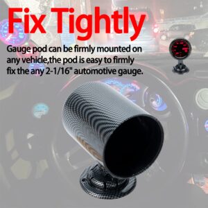 Universal Gauge Pod,2-1/16" 52mm Universal Carbon Fiber Single Gauge Dashboard Pod - Reading Gauge Easily