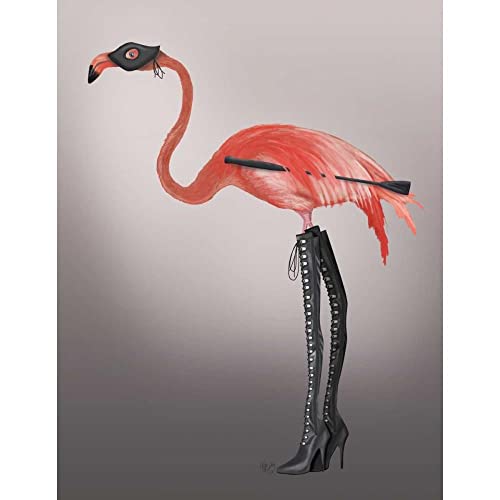 ArtDirect Flamingo with Kinky Boots II 15x18 Gallery Wrapped Canvas Museum Art by Fab Funky