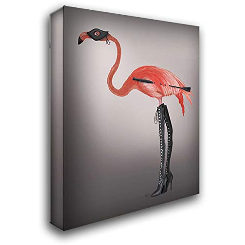 ArtDirect Flamingo with Kinky Boots II 15x18 Gallery Wrapped Canvas Museum Art by Fab Funky