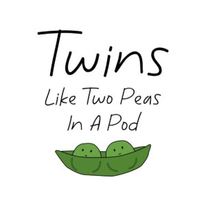 Govivo Twins | Like Two Peas In A Pod - Wall Decor Art Print with a black background - 8x10 unframed typography artwork printed on photograph paper