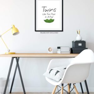 Govivo Twins | Like Two Peas In A Pod - Wall Decor Art Print with a black background - 8x10 unframed typography artwork printed on photograph paper