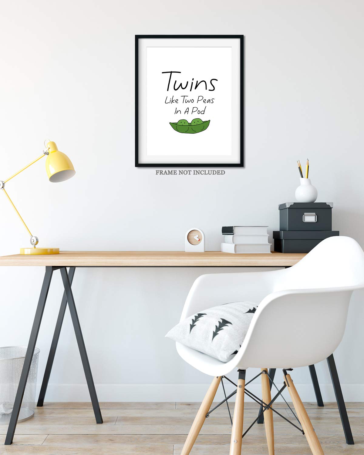 Govivo Twins | Like Two Peas In A Pod - Wall Decor Art Print with a black background - 8x10 unframed typography artwork printed on photograph paper