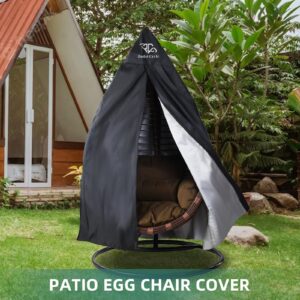 Zadst Cycle Double Egg Chair Cover, Patio Hanging Chair Covers Waterproof, 2 Person Wicker Swing Egg Chair Covers 68''(L) x 66''(W) x 43''(D) Outdoor Pod Egg Chair Cover