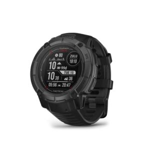 garmin instinct 2x solar - tactical edition, rugged gps smartwatch, built-in flashlight, ballistics calculator, solar charging capability, black