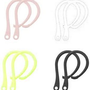 4 Pairs Ear Hooks Designed for AirPods Pro 2 & Air Pods Pro 1，AirPod 3 & 2 & 1,JNSA AirPod Pro2 Pro1 Air Pods 3 2 1 Ear Hook Anti-Slip Fit Sports Earhooks Accessories White/Black/Green/Pink WBGP