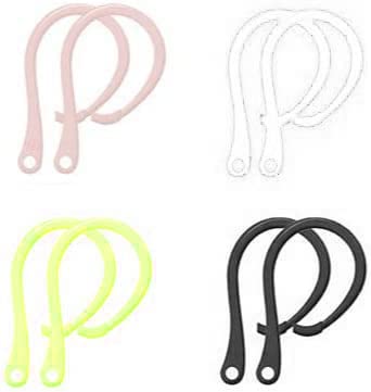 4 Pairs Ear Hooks Designed for AirPods Pro 2 & Air Pods Pro 1，AirPod 3 & 2 & 1,JNSA AirPod Pro2 Pro1 Air Pods 3 2 1 Ear Hook Anti-Slip Fit Sports Earhooks Accessories White/Black/Green/Pink WBGP