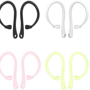 4 Pairs Ear Hooks Designed for AirPods Pro 2 & Air Pods Pro 1，AirPod 3 & 2 & 1,JNSA AirPod Pro2 Pro1 Air Pods 3 2 1 Ear Hook Anti-Slip Fit Sports Earhooks Accessories White/Black/Green/Pink WBGP