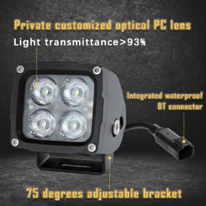 Handster Cube LED Pod Light 3inch Cool White Spot Driving Lamp IP68 Waterproof CNC'd Aviation Aluminum Housing Work Lights 2PCS for Motorcycle Off Road Truck Heavy Duty and Marine