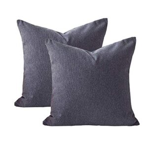 homey cozy 20x20 chenille indoor/outdoor accent pillow (set of 2), gray 2 count