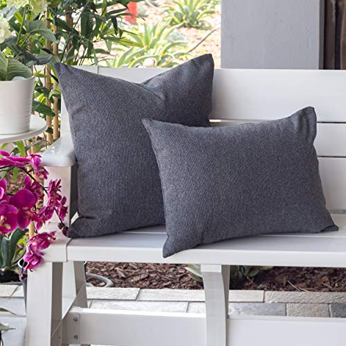 Homey COZY 20x20 Chenille Indoor/Outdoor Accent Pillow (Set of 2), Gray 2 Count