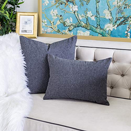 Homey COZY 20x20 Chenille Indoor/Outdoor Accent Pillow (Set of 2), Gray 2 Count