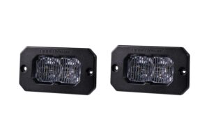 diode dynamics stage series 2in sae white sport flush mount led pod (pair), sae fog w/amber backlight