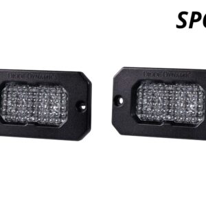 Diode Dynamics Stage Series 2in SAE White Sport Flush Mount LED Pod (pair), SAE Fog w/Amber Backlight