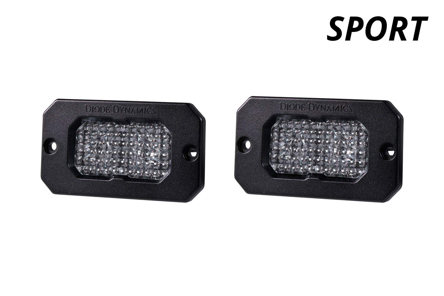 Diode Dynamics Stage Series 2in SAE White Sport Flush Mount LED Pod (pair), SAE Fog w/Amber Backlight