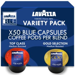 Lavazza Blue Capsules Coffee Pods, Best Value Pack 2 x 50 each, 100 ct, Top Class, Gold Selection for Lavazza LB Machines (all types)