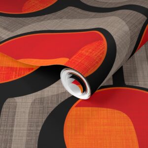 Spoonflower Removable Wallpaper 12ft x 2ft - Pod Retro Modern Table Mid Century Custom Pre-Pasted Wallpaper