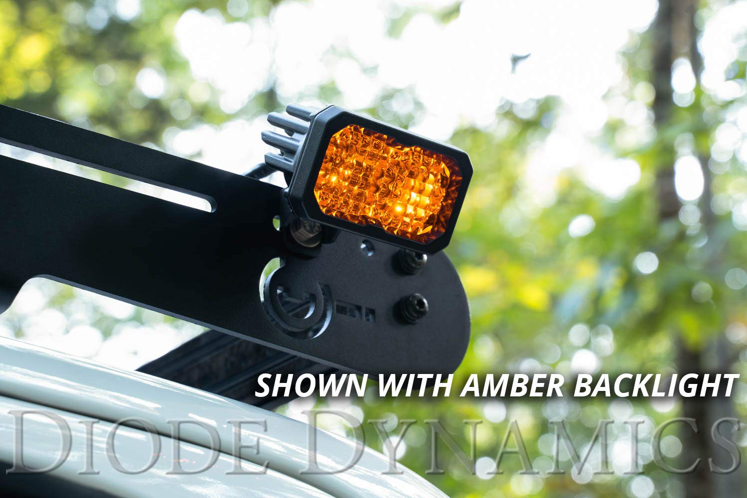 Diode Dynamics Stage Series 2in SAE Yellow Sport Standard LED Pod (pair), Spot w/Amber Backlight