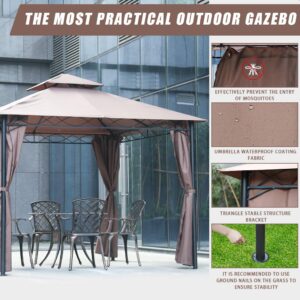Gazebo Canopy Tent 10' X 10' BBQ Outdoor Patio Grill Gazebo for Patios Large Garden Top Gazebo with Sidewall Party Tent