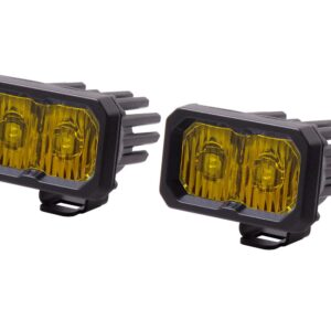 Diode Dynamics Stage Series 2in SAE Yellow Pro Standard LED Pod (pair), Driving w/Amber Backlight