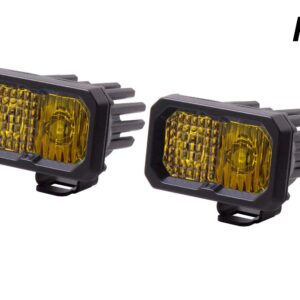 Diode Dynamics Stage Series 2in SAE Yellow Pro Standard LED Pod (pair), Driving w/Amber Backlight