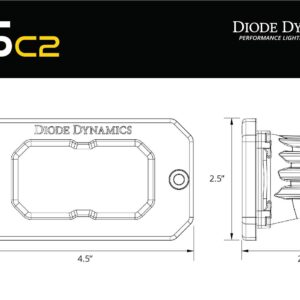 Diode Dynamics Stage Series 2in SAE Yellow Pro Flush Mount LED Pod (pair), Combo w/Amber Backlight