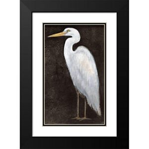 ArtDirect White Heron Portrait II 12x18 Black Modern Wood Framed with Double Matting Museum Art Print by OToole, Tim