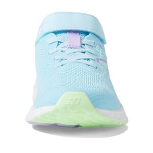 New Balance Boy's Fresh Foam Arishi V4 Hook and Loop Running Shoe, Bleach Blue/Green Aura/Lilac Glo, 2 X-Wide Little Kid