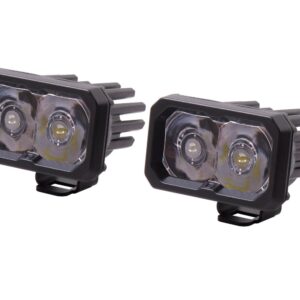 Diode Dynamics Stage Series 2in SAE/DOT White Pro Standard LED Pod (pair), Spot w/Amber Backlight