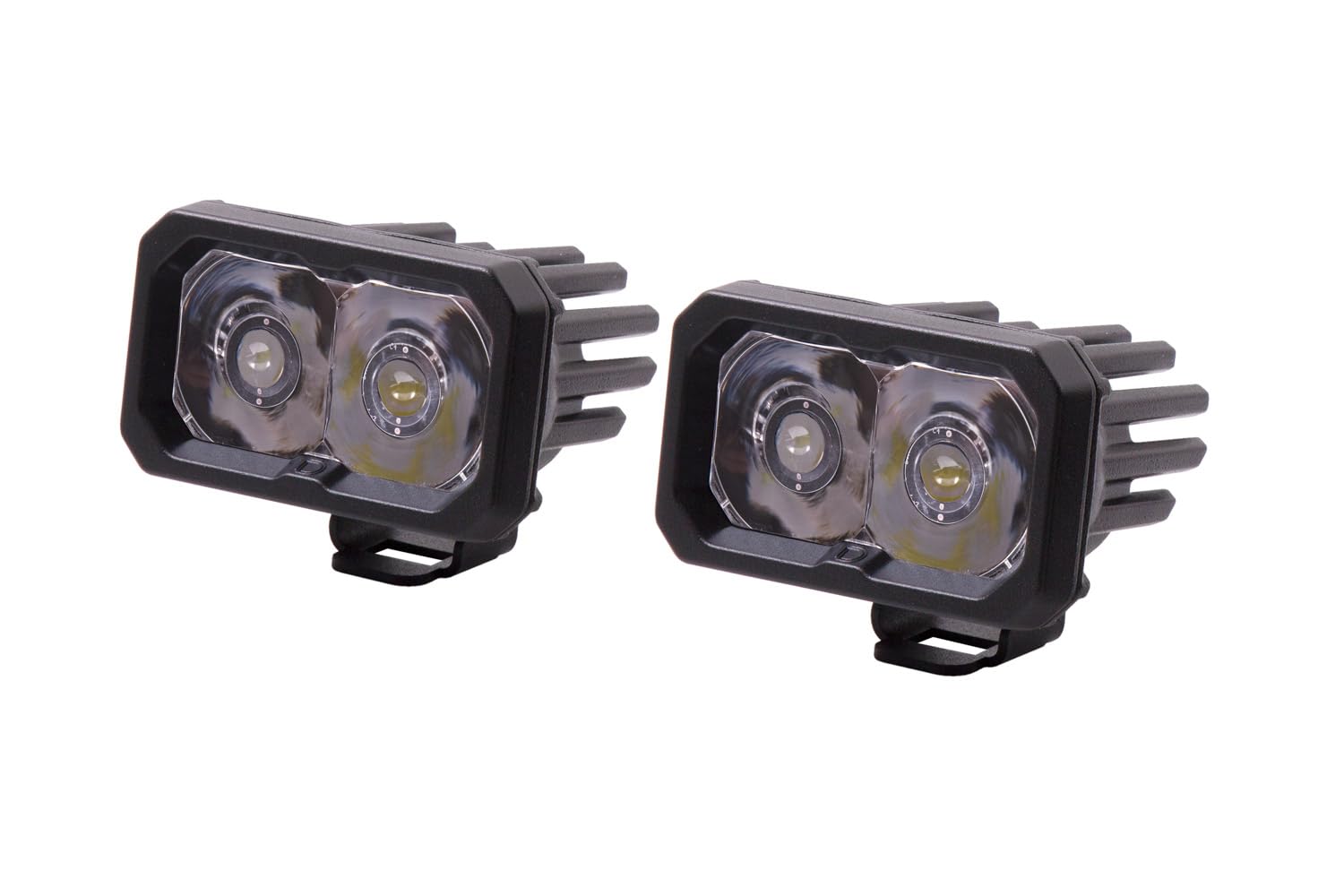 Diode Dynamics Stage Series 2in SAE/DOT White Pro Standard LED Pod (pair), Spot w/Amber Backlight