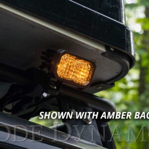 Diode Dynamics Stage Series 2in SAE/DOT White Pro Standard LED Pod (pair), Spot w/Amber Backlight