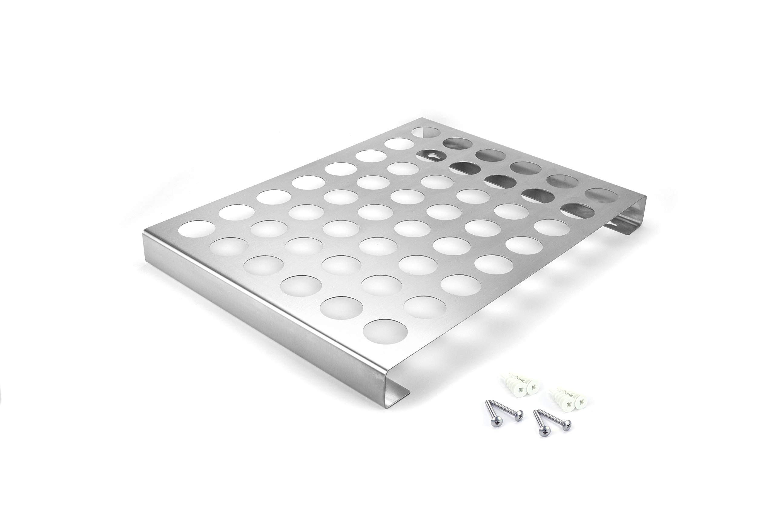 Polar Whale 2 Brushed Stainless Steel Coffee Pod Organizer Storage Tray Counter Stand or Wall Mount Compatible with Keurig K-Cup KCup for Kitchen Home Office Waterproof 19 x 14.5 Inches Each Holds 48