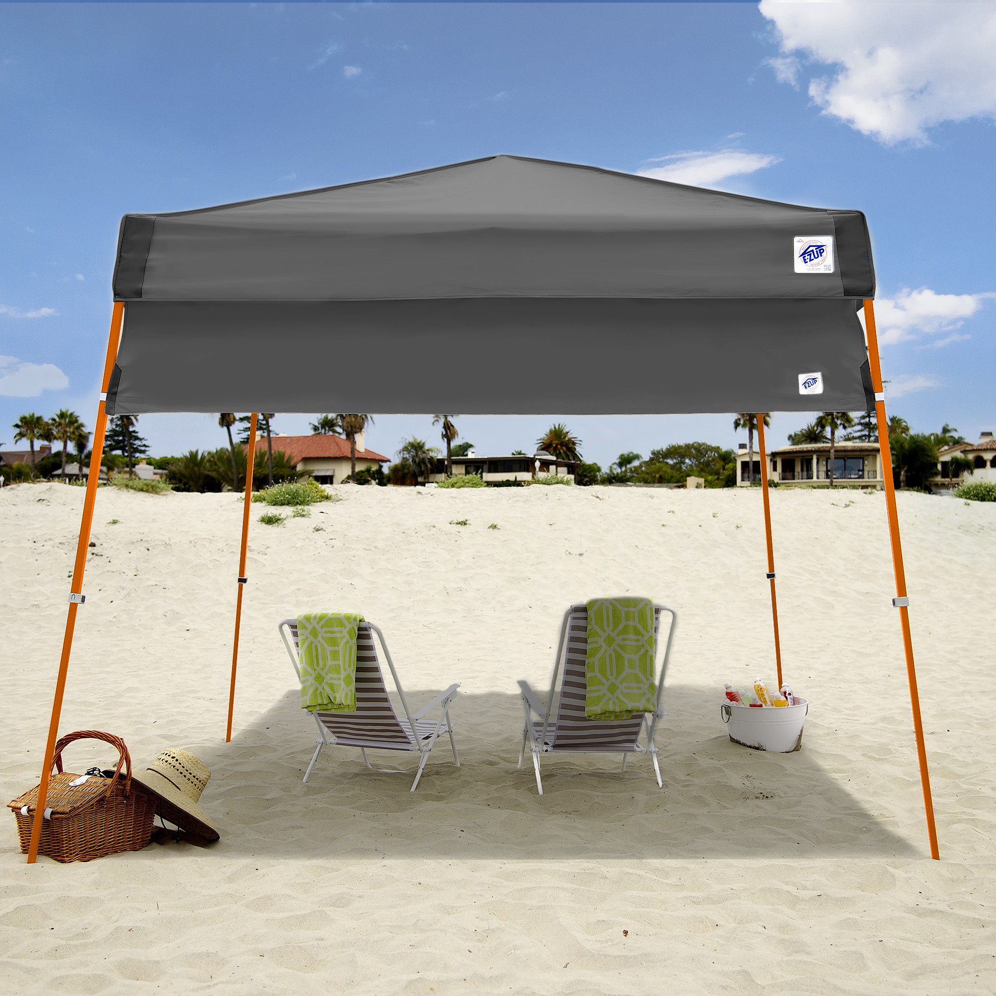 E-Z UP Recreational Half Wall, Fits Angled Leg 10' x 10' Canopy, Truss Clips and Storage Bag, Steel Gray (Canopy/SHELTER NOT Included, NO Poles)