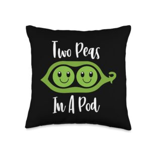 two peas in a pod couples matching best friend throw pillow