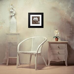 ArtDirect Sepia Blossoms II 15x15 Black Modern Wood Framed with Double Matting Museum Art Print by Romita, Denise