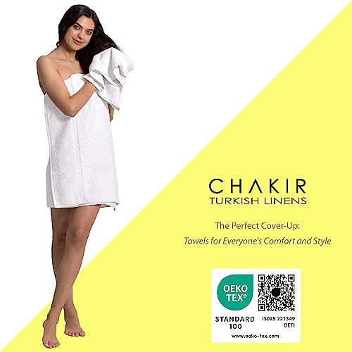 Chakir Turkish Linens, 100% Cotton Premium Quality Turkish Bath Sheets (35''x70'' Large Bath Sheet Towels - White)