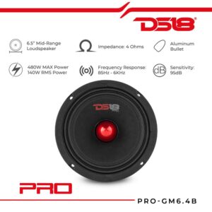 DS18 EN6P Universal Speaker Pods Bundle - 1 Set Left & Right Kick Panel + 2X 6.5 Midrange Speakers + 2X 1 Super Bullet Marine Tweeters - Great for Slingshot, SXS, Motorsports & ATV/UTV