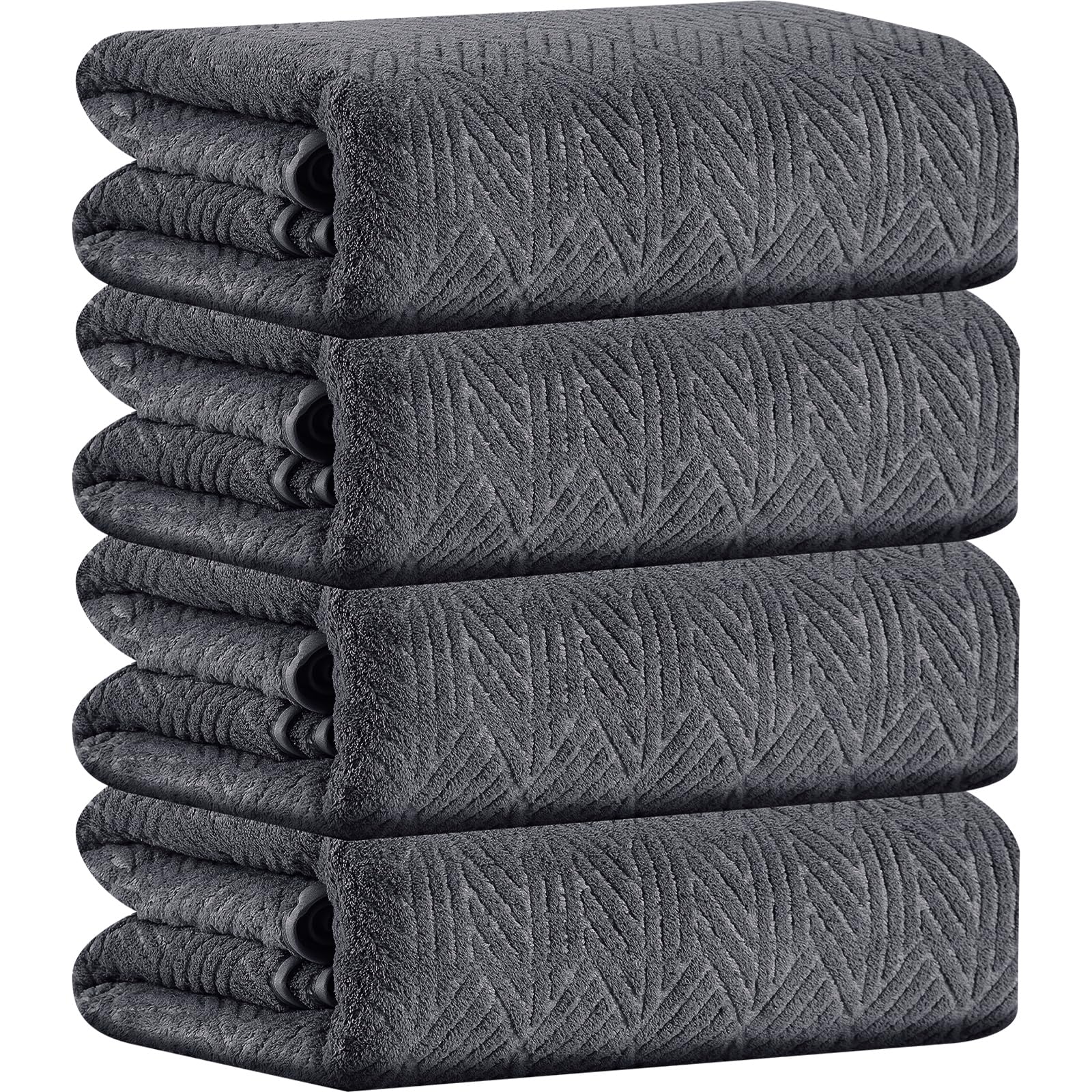 CHINO Bathroom Towel Set, Large Bath Towels Extra Large 35x70 Inch Bath Sheets Towels for Adults, Quick Dry Towel Soft Absorbent Oversized Towels Microfiber Shower Towels Hotel Spa (4 Pcs Dark Grey)