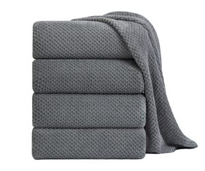 extra large bath towel sheet set 35x70 inches - oversized highly absorbent towels set,jumbo microfiber - quick dry, lightweight,super soft for bathroom,hotel,spa,pack of 4 (gray)