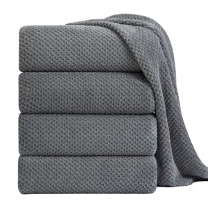 Extra Large Bath Towel Sheet Set 35x70 Inches - Oversized Highly Absorbent Towels Set,Jumbo Microfiber - Quick Dry, Lightweight,Super Soft for Bathroom,Hotel,SPA,Pack of 4 (Gray)