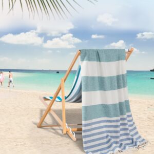 LANE LINEN Beach Towels for Women, 2 Pack Large Beach Towels Oversized, Pre-Washed, Sand Free Beach Towels, Quick Dry, Lightweight Travel Towel,Soft Beach Bath Towel, 39"x71" - Old Glory Teal