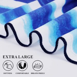 2 Packs Oversized Beach Towel Set Extra Large Big XL Pool Camping Swim Clearance Towels 36x72 Soft Blanket Cruise Essentials Accessories Must Haves Vacation Necessities Adult Gifts Stripe Boho Blue