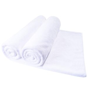 Microfiber Bath Towel Bath Sheets 2 Pack (32 x 71 Inch) Oversized Extra Large Super Absorbent Quick Fast Drying Soft Towels for Body Bathroom Travel (2, White)