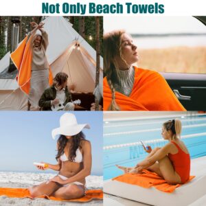 SAMSIER Oversized Beach Towel, Extra Large Pool Towel 35”x71”, Solid Beach Recliner Cover, Soft Quick-Dry Outdoor Shawl, Summer Ideal Gift for Family & Friend (Orang, 1 Pack)