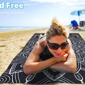 Microfiber Sand Free Beach Towel-Quick Dry Super Absorbent Lightweight Oversized Large Towels Blanket for Travel Pool Swimming Bath Girl Women Men Geometric Triangle Black Mandala