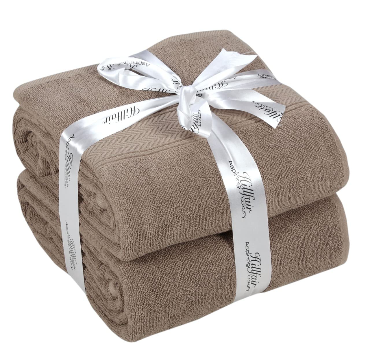 600 GSM - 40 x 80 Inches - 100% Cotton Bath Sheets Pack of 2 - Highly Absorbent Extra Large Bath Sheet Towels Set - Jumbo Oversized Cotton Bath Sheets Towels - Super Soft Hotel Quality Towel (STONE)