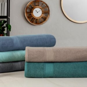 600 GSM - 40 x 80 Inches - 100% Cotton Bath Sheets Pack of 2 - Highly Absorbent Extra Large Bath Sheet Towels Set - Jumbo Oversized Cotton Bath Sheets Towels - Super Soft Hotel Quality Towel (STONE)