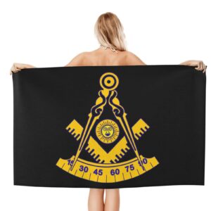 Zahika Freemason Past Master Beach Towel Absorbent Bathroom Towels Beach Towels Oversized Super ​32x52 Inch